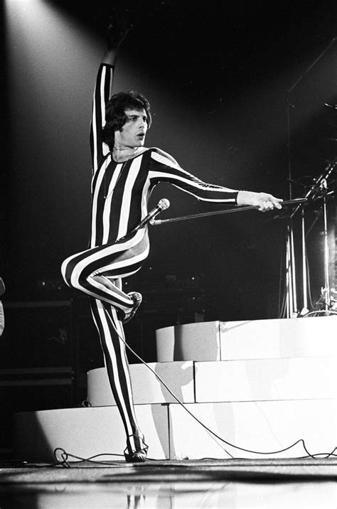 freddie mercury striped bodysuit.